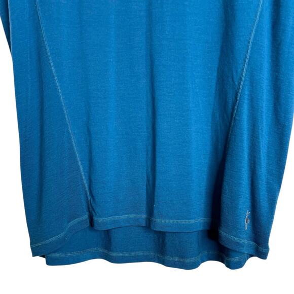 SMARTWOOL Merino Wool Tee Blue Performance Base Layer T-Shirt Men’s Large - Picture 6 of 8
